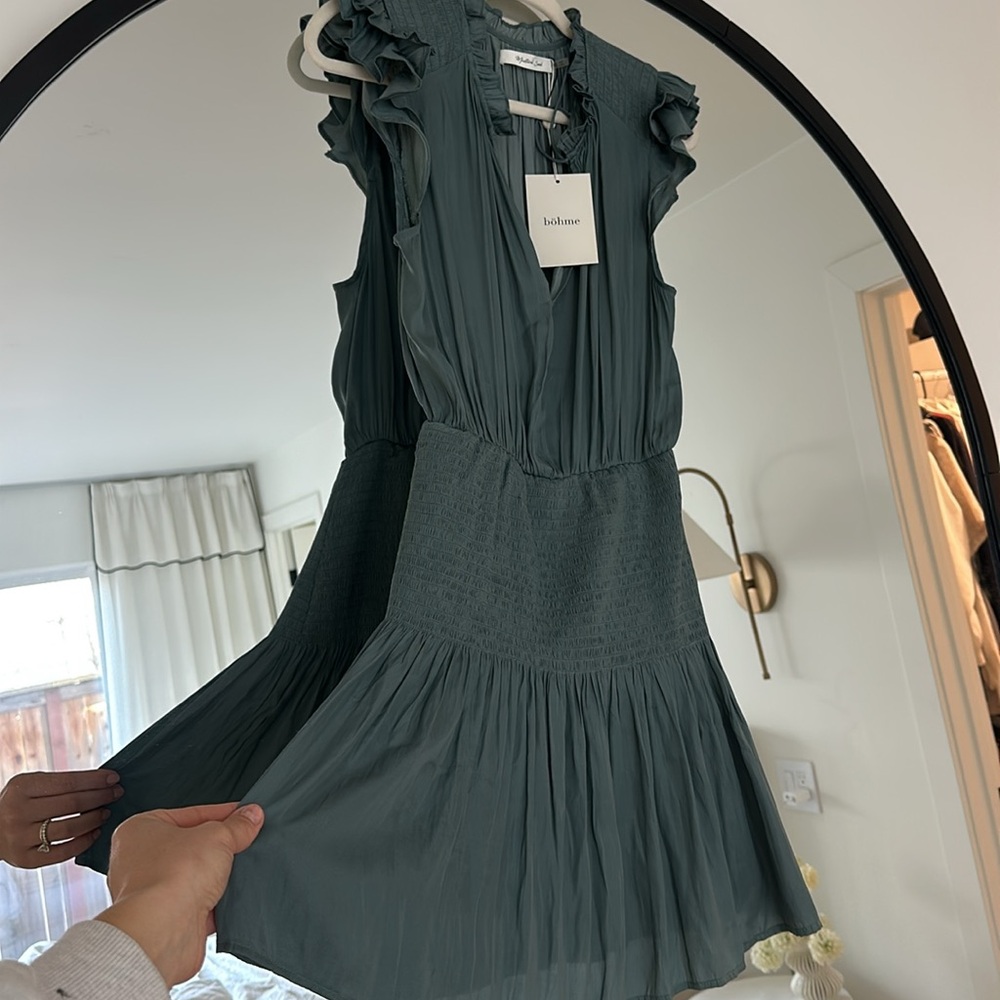 Silk dress mini ruched
